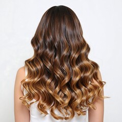 Naklejka premium Woman's wavy brown hair (1)