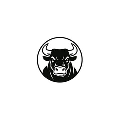 Obraz premium Bull logo vector icon illustration style