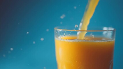 pouring orange juice into glass