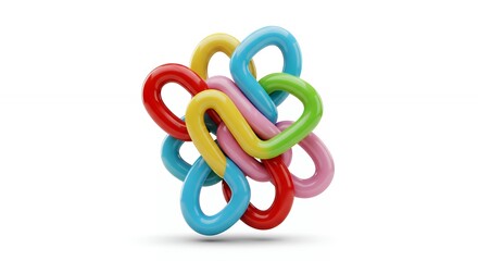 Fototapeta premium Colorful interlocking shapes abstract design