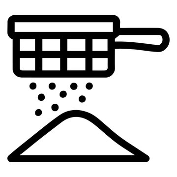 sieve sifting powder, black outline clip art preview
