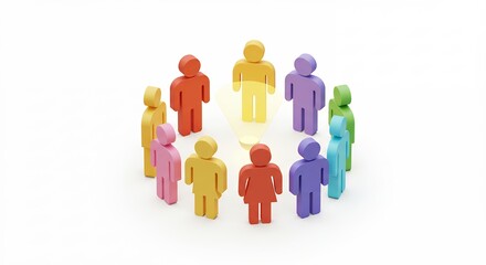 Diverse people circle design
