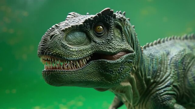 allosaurus dinosaur with open jaw on green screen 4K Videos