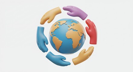 Hands supporting globe