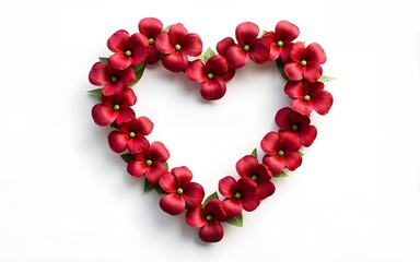 Obraz premium Saudi Arabia National Day. September 23. Heart shape made out of flowers on white background. 3D rendering. High quality