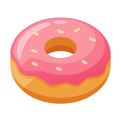 A single donut food vector on white background.