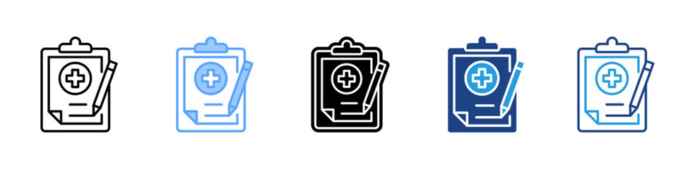 Obraz premium Medical File icon sheet multiple style collection