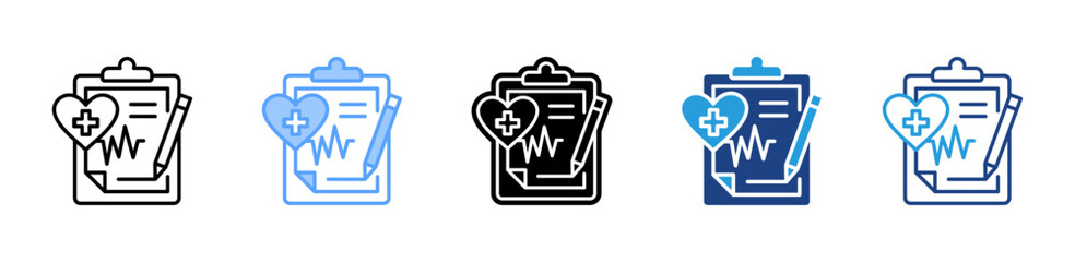 Medical Report icon sheet multiple style collection