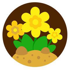 Bright yellow flowers blooming in the garden
