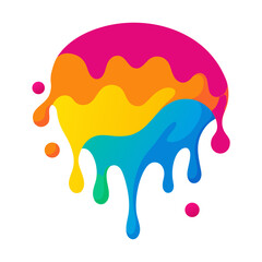 Vibrant dripping paint splatter abstract art