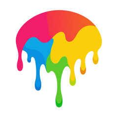 Colorful drips of paint blob with a playful design