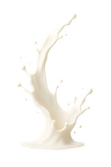 Splash of Fresh Milk – Isolated on White Background