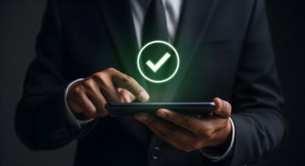 Business Success Mobile App Digital Verification Checkmark