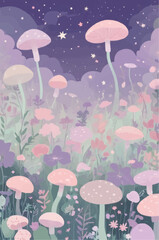 seamless background with mushrooms