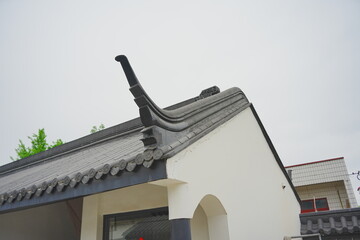 Nantong, Jiangsu, China: 04 21 2025: Beautiful Jiangsu Nantong traditional Chinese building and spring landscape