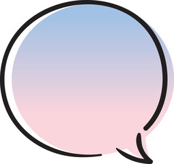 グラデーション吹き出し＜丸型・サインペン風＞　テキスト・セリフ枠素材