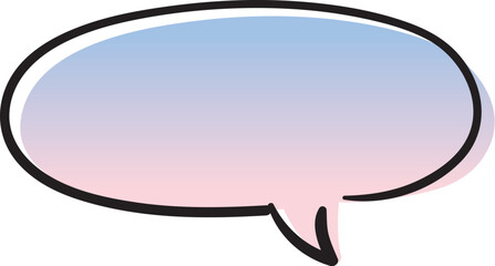グラデーション吹き出し＜楕円・サインペン風＞　テキスト・セリフ枠素材