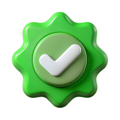 Bright Green Plastic Confirmation Seal with Beveled Finish and Soft Shadows