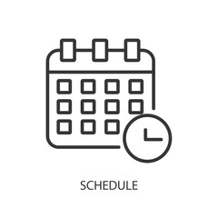 Schedule thin line vector icons.