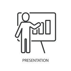 Presentation thin line vector icons.