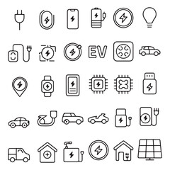 A gray vector illustration of a collection of web and business icons with buttons and signs for communication, media, and technology