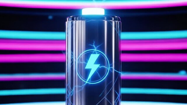 Battery charging animation full power energy technology renewable electric vehicle innovation 3d render