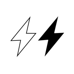 Lightning icon set. simple electric icon vector. power icon. energy sign.