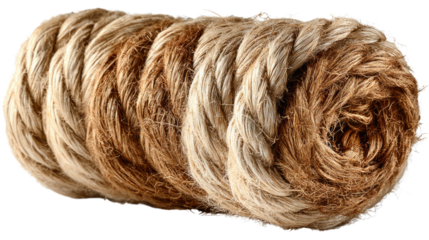 Coiled Rope Texture: A close-up shot reveals a meticulously arranged coil of durable, textured rope, showcasing its robust fibers and intricate construction. 