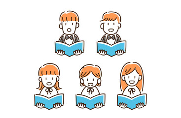 男女混成コーラスのイラスト