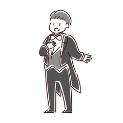 歌をうたう男性のベクターイラスト