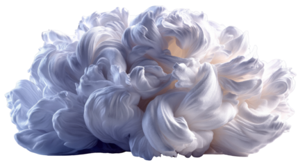 Soft Clouds in Azure: A cluster of fluffy, cotton-like formations in a gentle azure hue, evoking a sense of tranquility and dreamlike atmosphere.