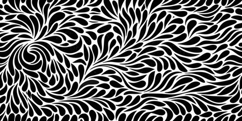 Abstract black and white organic swirl pattern