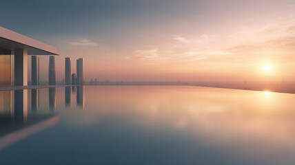 background of open space on rooftop glass floor