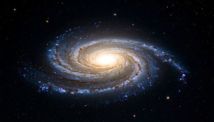 A vibrant spiral galaxy, swirling arms of gas and dust, bright core (1)