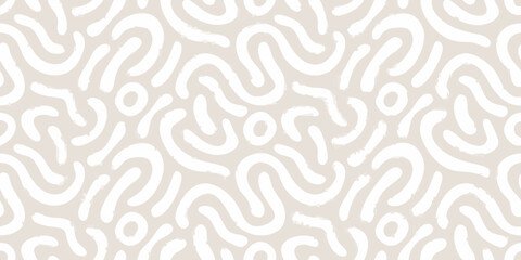 Fototapeta premium Abstract organic brushstroke pattern in beige and white