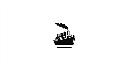 Obraz premium Vintage Multi - Funnel Ship Icon, for Nautical & History Design