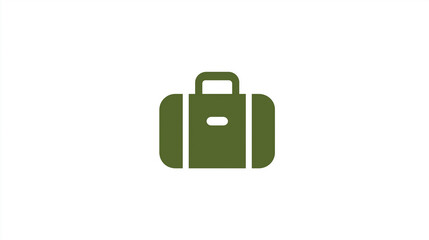 Dark Green Minimalist Briefcase Icon, for Business & Subtle Design