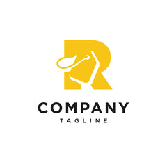Letter R Hang Tag Logo Icon Vector