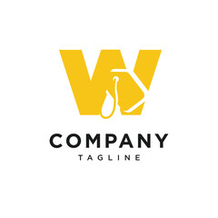 Letter W Hang Tag Logo Icon Vector