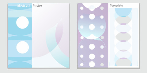 Abstract geometric poster design with circles and soft gradients