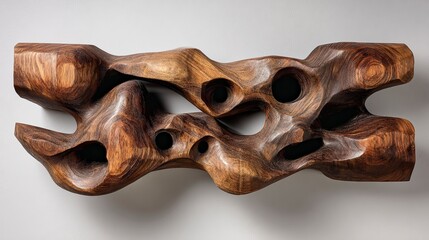 Naklejka premium Abstract wooden wall sculpture