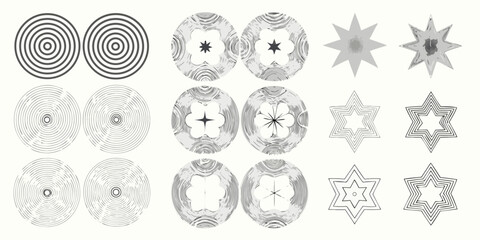 Collection of abstract geometric shapes and patterns