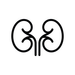 Stylized outline of human kidneys medical symbol