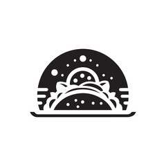 minimalist taco logo with white background