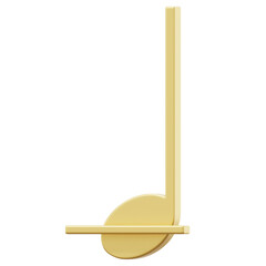 3D Gold Music Note Icon