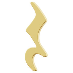3D Gold Music Note Icon
