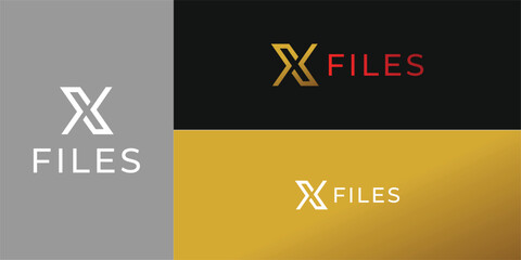 Initial letter X or alphabet X. Simple outline Vector logo design