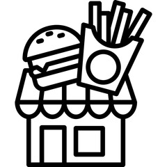 Fast Food Outlet line icon