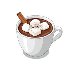Hot Chocolate with Marshmallows and Cinnamon