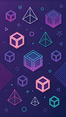 Geometric Shapes Cubes Pyramids abstract